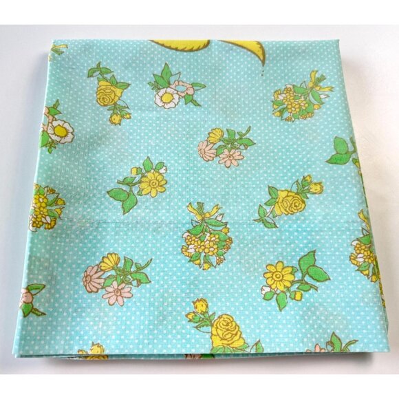 Vintage 70s single pillowcase, juvenile, little boy & girl with bouquet, Wolfpit - Picture 9 of 9